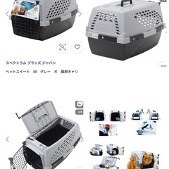 ペットクレート  キャリーケース　グレー　Mサイズの画像