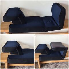 428 ニトリ ゲーミングザイス LC-B12TAB リクライニング ゲーミングチェア 座椅子 ネイビーの画像