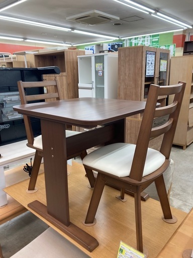 ☘️NITORI ニトリ☘️3点ダイニングセット☘️回転チェア☘️ブラウン☘️木目調☘️2899