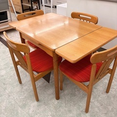 伸縮式 ダイニング5点セットの画像