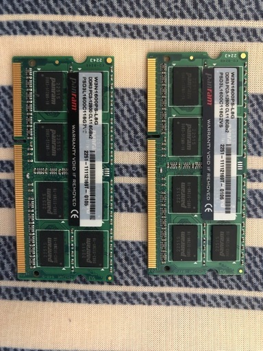 CFD Panram製16GB(8GBX2枚) DDR3Lメモリ