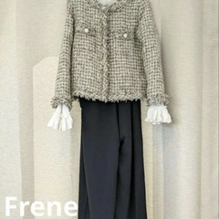 Frene パールボタンノーカラージャケット セレモニー　フォーマルの画像