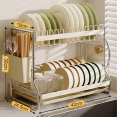 【新品】2段式水切りラックの画像