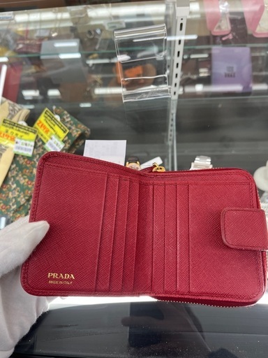 【ドリーム池田店】 PRADA 2つ折り財布 サフィアーノレザー  0642