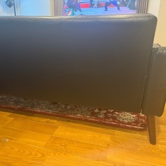 【ほぼ新品】3人掛けレザーソファ ブラック 
の画像