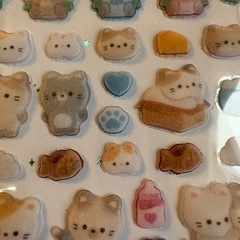 くま⭐︎ねこ⭐︎コットンシールの画像