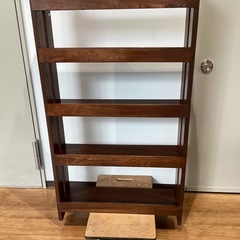 クラッシック書棚〈ナラ無垢材着色〉【町田市再生家具】　253350の画像