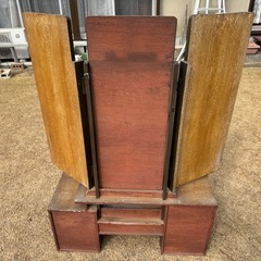 昭和レトロな三面鏡（ドレッサー）｜アンティーク調｜サイズ：幅80×奥46×高120
の画像