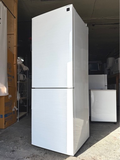 札幌市内配送可 美品 18年製 SHARP シャープ 271L 2ドア冷蔵庫 SJ-PD27D-W プラズマクラスター 右開き 