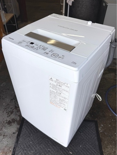 札幌市内配送可 美品 21年製 東芝 TOSHIBA 4.5kg 全自動洗濯機 AW-45M9-W ピュアホワイト
