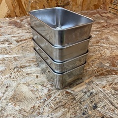 C(7831) クローバー印 ステンレス 深型組バット S号 4個セット 18-8 バット 厨房用品 調理器具 飲食店 業務用 店舗用 中古の画像