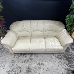 【e5ソファ】オフホワイト レザーの画像