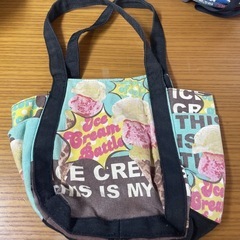 アイスクリーム柄 ミニトートバッグ ランチバッグ サブバッグの画像