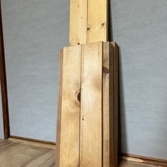 【キャンプ】木製2段アウトドアシェルフ•ラックの画像