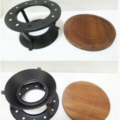 チーズフォンデュ鍋＆スタンドセット　アルコールランプ皿(SOLID COPPER)　アウトドア　キャンプ　レジャー　アンティーク　965ZSの画像