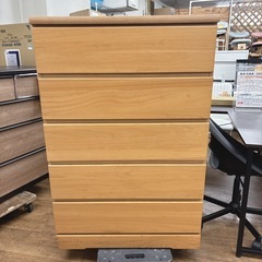 I645 🌈 三友ファニチャー 5段＋隠し引出し付きチェスト ⭐ クリーニング済の画像