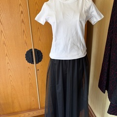 オーガンジースカート　黒の画像