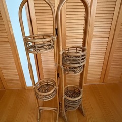 ラタン、木の3パターン折り畳める収納飾りの画像