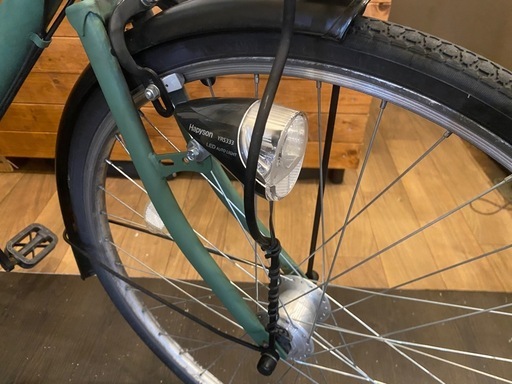 SALE！3月8日まで【LEDオートライト】26インチ自転車　6速　モスグリーン