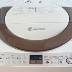 (送料無料) 2020年 美品 7kg 洗濯機 SHARP Ag+イオン黒カビを防ぐ 穴無し洗濯槽 風乾燥⑨の画像