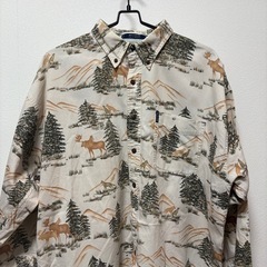 【コットン100%／少し大きめ】総柄シャツ メンズ 170cm前後 ゆったりサイズの画像