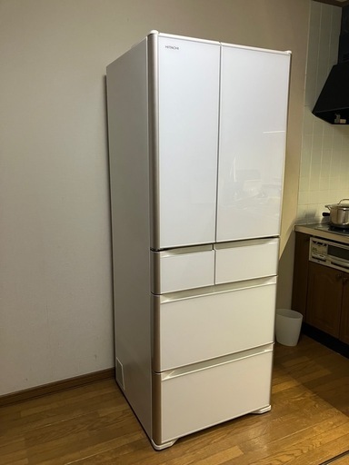 HITACHI 冷蔵庫 R-XG4800H(XW) 2018年製 475L 日立 6ドア 真空チルド クリスタルドア クリスタル ホワイト