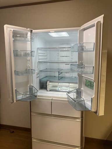 HITACHI 冷蔵庫 R-XG4800H(XW) 2018年製 475L 日立 6ドア 真空チルド クリスタルドア クリスタル ホワ