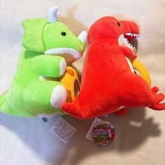 恐竜　ぬいぐるみ時計　2つセット　アラーム付き　の画像