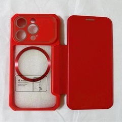 iPhone 14 Pro ケース MagSafe対応 クリア×レッド 新品の画像