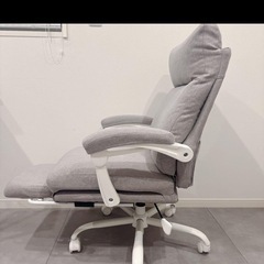 タンスのゲン 洗えるリクライニング デスクチェア フットレスト付ゲーミングチェアの画像