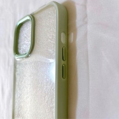iPhone 13 Pro Max ケースライトグリーン クリア 新品 シンプルの画像