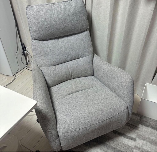 電動布張りリクライニングパーソナルチェア撥水仕様 2モーター LE01 GY