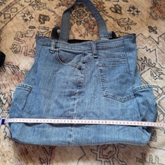デニム　リメイク　バッグの画像