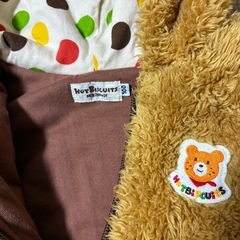ミキハウス✨ホットビスケッツ✨キッズ100✨シープボアベスト✨ブランド子供服✨着ぐるみ風✨防寒着の画像