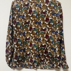 ヴィンテージ　総柄　シャツ　リーフ柄　マルチ　 長袖　古着の画像