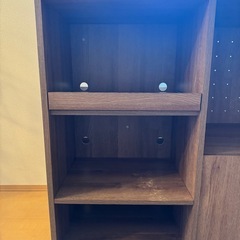 LOWYA 食器棚 キッチンカウンターレンジ台 スライド収納付きの画像