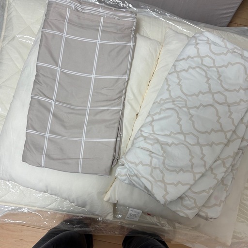西川 敷布団＋まくら 2セット 来客用使用 カバー付き