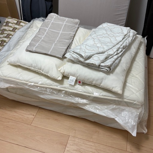 西川 敷布団＋まくら 2セット 来客用使用 カバー付き