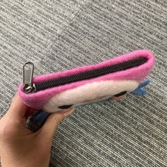 インコ　フェルトポーチ　ピンク　希少の画像
