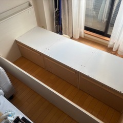 ニトリ 引き出し付きベッドフレーム　シングルサイズマットレス　の画像