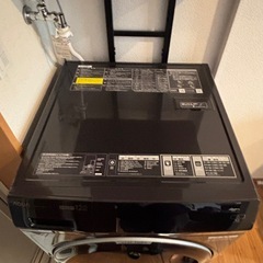 ドラム式洗濯乾燥機 AQW-DX12P-L、ランドリーラックの画像