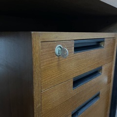 ww6/20 天童木工 片袖机 チーク材 鉄脚 デスク テーブル 机 家具 70 〜 80年代 ヴィンテージ モダン レトロ ★直接引取歓迎◎ の画像