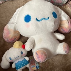 サンリオシナモロールぬいぐるみ大小2点サンリオグッズ付きの画像