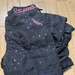 キッズ 女の子 ウエストゴムパンツ 黒 130cmの画像