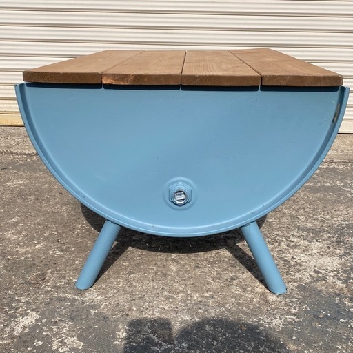 M0205811 ドラム缶リメイクテーブル テーブル リメイク インテリア 中古品 現状品