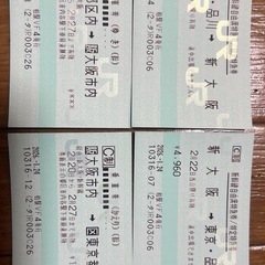 交渉中　新幹線自由席特急券 東京・品川ー新大阪 往復セット 3人分 1人分からでも販売可の画像