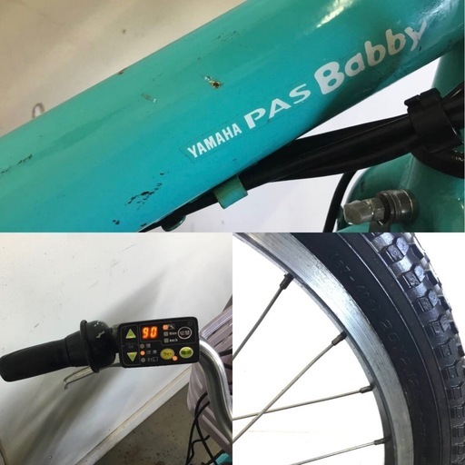 A-414△ y 岐阜発/ヤマハ PAS Babby/電動アシスト自転車/20インチ/3段変速/バッテリー8.7Ah/充電器なし/走行確認/現状品/管16s/ R8.2/12 △