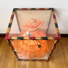 【希少】スキヨドール リボン印 豪華オレンジドレス ガラスケース付の画像