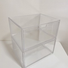 重なる透明収納ケース　2個の画像