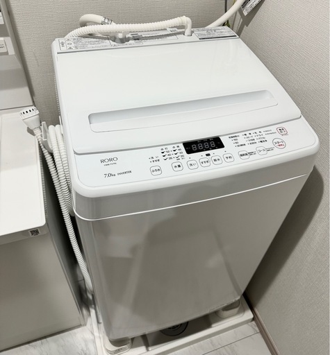 【引取】2025年製！美品！ヤマダオリジナル 洗濯機 7kg★動作確認済み★ YWM-TV70L